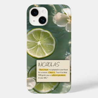 WITTE BLOEMEN EN CITROEN IN DE ZEE Case-Mate iPhone 14 HOESJE