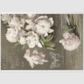 Witte bloemen en ephemera-ontkoppeling tissuepapier (Voorkant)