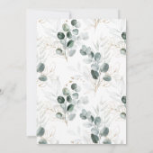 Witte bloemen en eucalyptus huwelijksuitnodiging kaart (Achterkant)