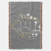 Witte bloemen en Geometrische rism Modern Deken (Voorkant Verticaal)