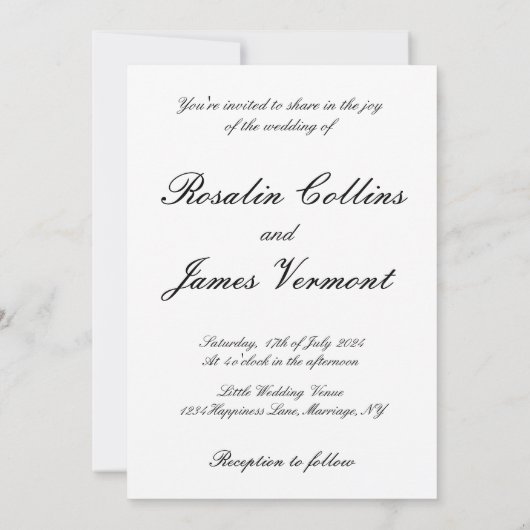 Witte bloemen en groen bruiloft kaart (Achterkant)