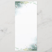 Witte bloemen en groen bruiloft menu's (Achterkant)