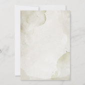  witte bloemen en groen doop kaart (Achterkant)