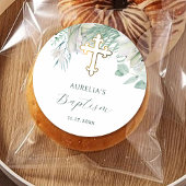 Witte bloemen en groen doopsel Sticker