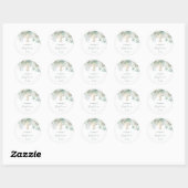 Witte bloemen en groen doopsel Sticker (Vel)