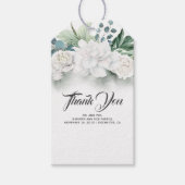 Witte bloemen en groen Elegant Cadeaulabel (Voorkant)