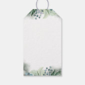 Witte bloemen en groen Elegant Cadeaulabel (Achterkant)