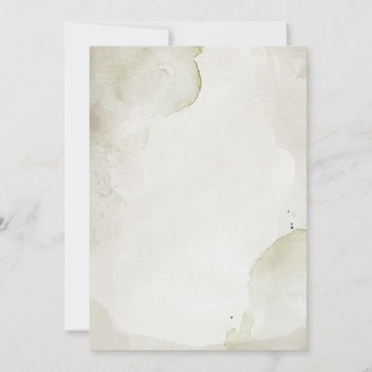 witte bloemen en groen Verjaardag Kaart (Achterkant)