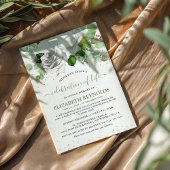 Witte bloemen en groen vieren het leven kaart