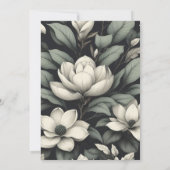 Witte Bloemen en Groene Huwelijkdecoratie Bedankkaart (Achterkant)
