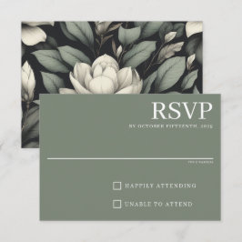 Witte Bloemen en Groene Tuintjes RSVP Kaartje