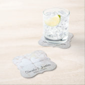 Witte bloemen en hartenreflecties Weddenschap Kartonnen Onderzetters (Insitu)