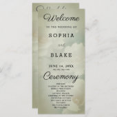 Witte Bloemen en Leger Groene Huwelijksprogramma (Voorkant / Achterkant)