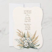 Witte bloemen en pampas gras kaart (Achterkant)