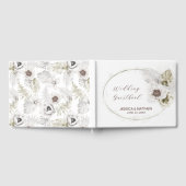 Witte bloemen en veren gastenboek (Volledig)