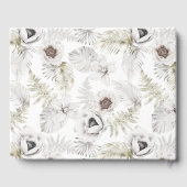 Witte bloemen en veren gastenboek (Achterkant)