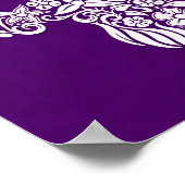 Witte bloemen en wijnstokken Schuilontwerp op Paar Poster (Hoek)