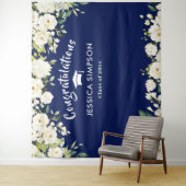 Witte bloemen Eucalyptus Afstuderen Foto achtergro Wandkleed (In situ)