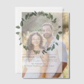 Witte Bloemen Eucalyptus Botanisch Groen Huwelijk Vellum Uitnodigingen (Offset (Koppel))