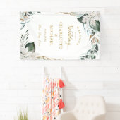 Witte bloemen Eucalyptus Gouden bruiloft Spandoek (Insitu)