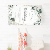 Witte bloemen Eucalyptus Gouden bruiloft Spandoek (Insitu)