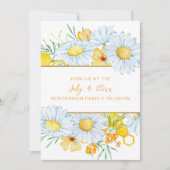 Witte Bloemen Familie Reünie Uitnodiging (Voorkant)