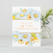 Witte Bloemen Familie Reünie Uitnodiging (Staand voorkant)