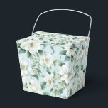 Witte bloemen feest behandeldoos bedankdoosjes<br><div class="desc">De feestgunstdoos is afgebeeld met een leuke witte bloemenprint. 
Pas dit item aan of koop het zoals het is.
Tip: Voeg gewoon uw lekkere traktaties toe en een beetje feestelijk lint.



Gelicenseerde afbeelding</div>