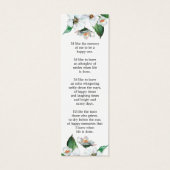 Witte Bloemen Foto Begrafenis Memorial Bladwijzer Mini Visitekaartjes (Achterkant)