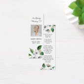 Witte Bloemen Foto Begrafenis Memorial Bladwijzer Mini Visitekaartjes (Bureau)