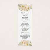 Witte Bloemen Foto Begrafenis Memorial Bladwijzer Mini Visitekaartjes (Achterkant)