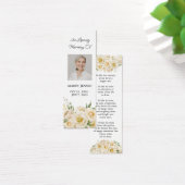 Witte Bloemen Foto Begrafenis Memorial Bladwijzer Mini Visitekaartjes (Bureau)