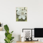 Witte Bloemen Foto Poster (Thuiskantoor)