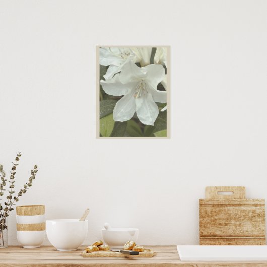 Witte Bloemen Foto Poster (Keuken)