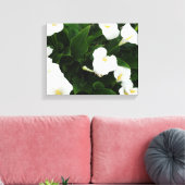 Witte Bloemen Fotoprint Canvas Afdruk (Insitu (Woonkamer))