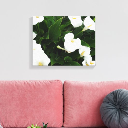 Witte Bloemen Fotoprint Canvas Afdruk (Insitu (Woonkamer))