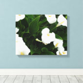 Witte Bloemen Fotoprint Canvas Afdruk (Insitu (Houten vloer))