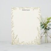 Witte Bloemen Frame Briefpapier Briefhoofd (Staand voorkant)