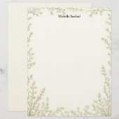 Witte Bloemen Frame Briefpapier Briefhoofd (Voorkant / Achterkant)