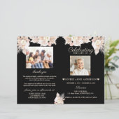 Witte Bloemen Funeral Service Foto Programma (Staand voorkant)