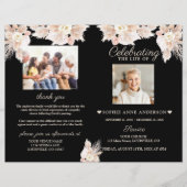 Witte Bloemen Funeral Service Foto Programma (Voorkant)