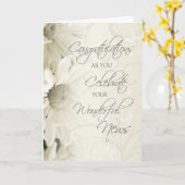 Witte bloemen Gefeliciteerd met je verwachtingen Kaart (Gele Bloem)