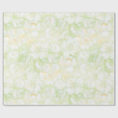 Witte bloemen gekleurd op groen, vers verpakkingsp cadeaupapier (Vlak)