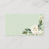Witte Bloemen Geometrische Huwelijksdetails Behuiz Informatiekaartje (Achterkant)