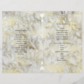 Witte Bloemen Gevouwen Huwelijksprogramma sjabloon (Voorkant)