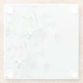 Witte bloemen glazen onderzetter (Achterkant)