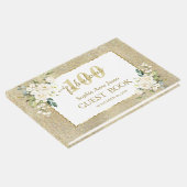 Witte Bloemen Goud 100 en Uitstekend Verjaardagsfe Gastenboek (Hoek)