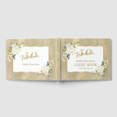 Witte Bloemen Goud 50 en Fantastisch Verjaardagsfe Gastenboek (Volledig)