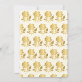 Witte Bloemen Goud Islamitische Verloving Ceremoni Kaart (Achterkant)