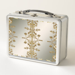 Witte Bloemen Goud  Lunchbox